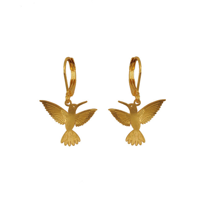 Arete Colibri en Vuelo Dorado Alas del Alma