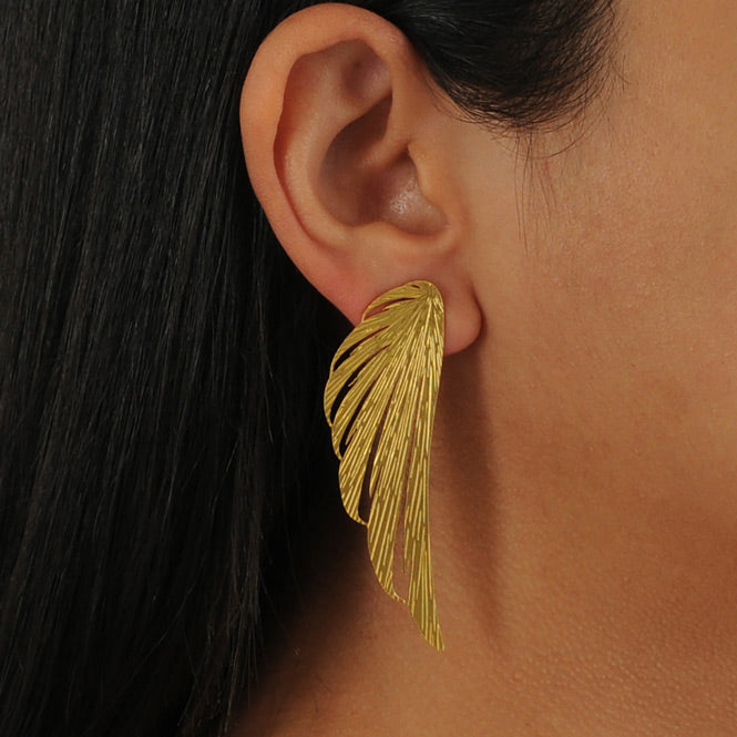 Arete Grande Dorado Plateado Alas del Alma