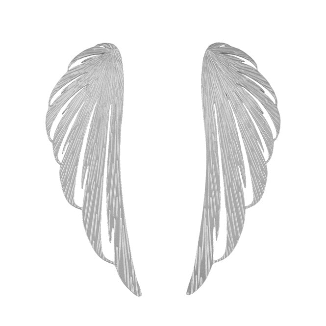 Arete Grande Plateado Alas del Alma