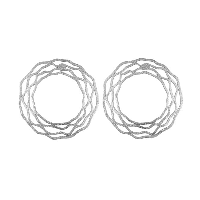 Arete Nido Plateado Alas del Alma