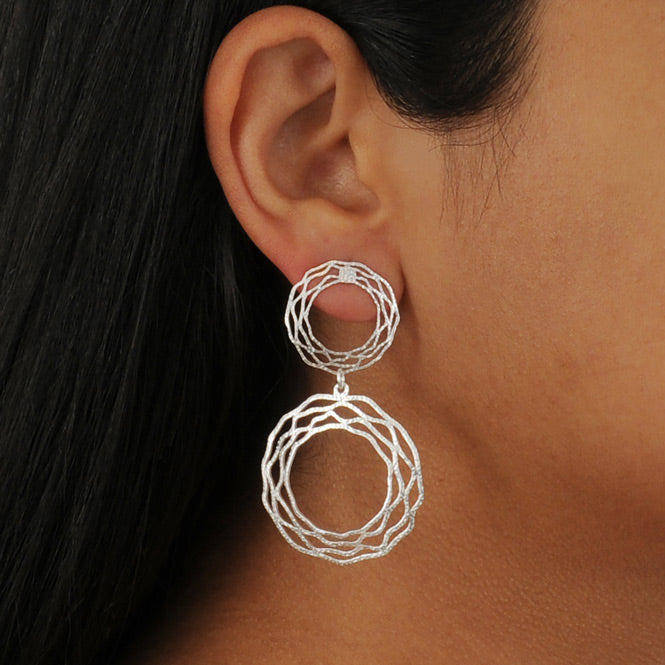 Arete Nido Doble BLUMART Alas del Alma Baño en plata