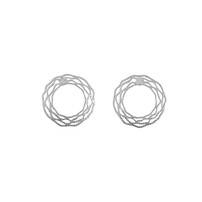 Arete Topo Nido Plateado Alas del Alma