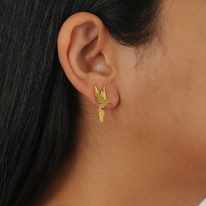 Arete Topo Picaflor Dorado Modelo Alas del alma