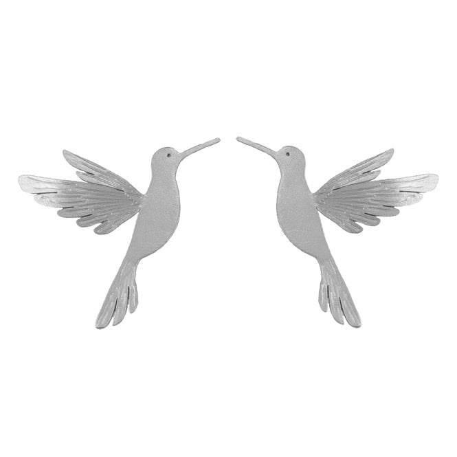 Aretes Colibri Plateado Alas del Alma