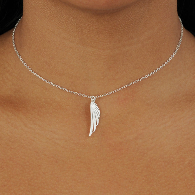Cadena Plateado Modelo Alas del Alma
