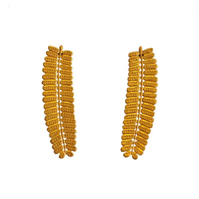 Arete grande hoja Dividivi, Brillo Guajiro - Blumart