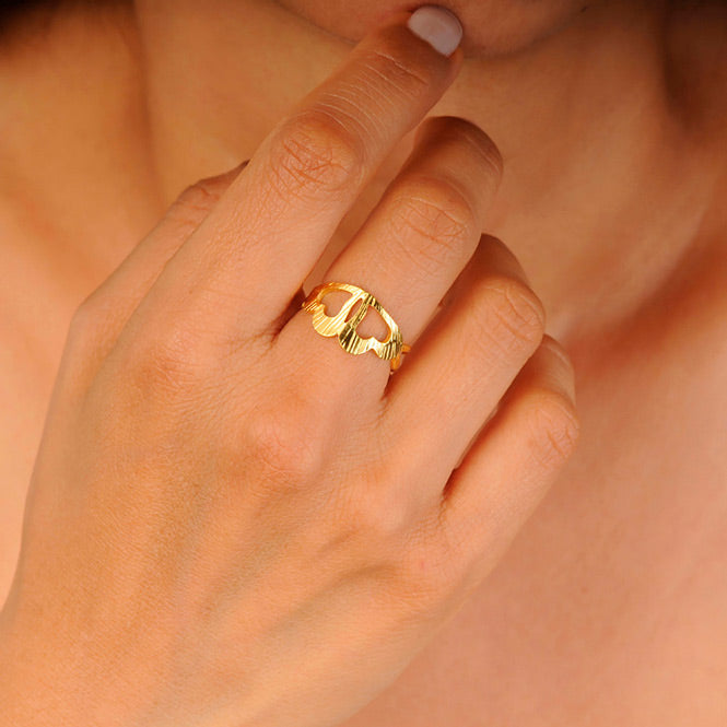 Argolla corazón Edén dorada