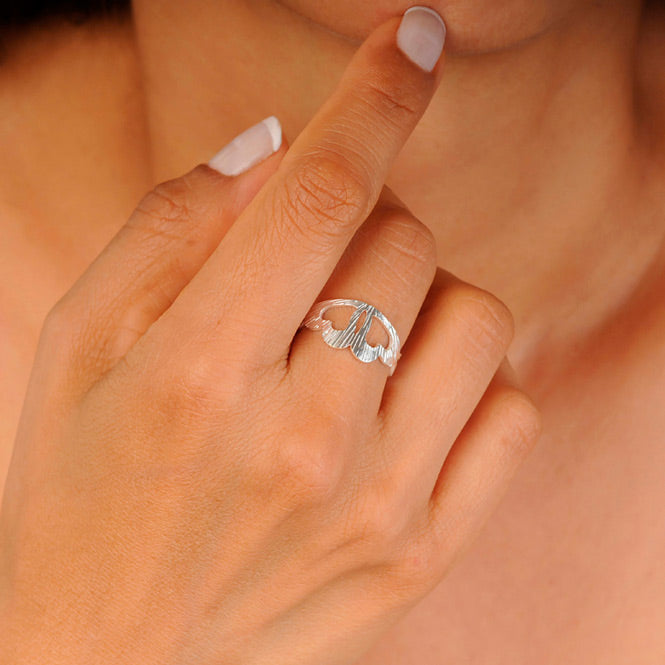 Argolla corazón Edén plateada