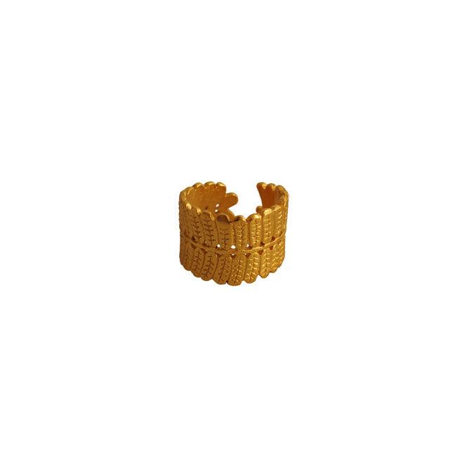Anillo hoja Dividivi, Brillo Guajiro - Blumart