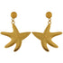 Aretes grandes para mujer, forma de  estrella de mar, baño en oro