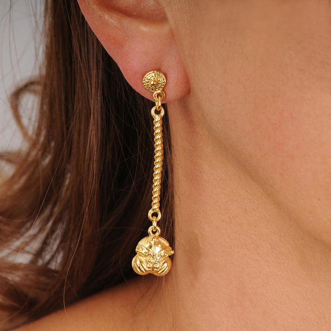 Arete Largo Rana de Bolas Tairona - Blumart