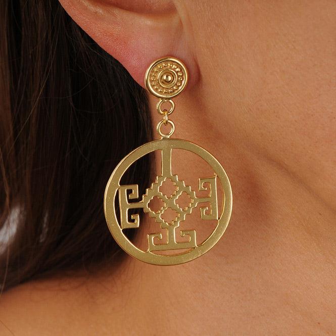 Arete Colgante Martillado Nariño - Blumart