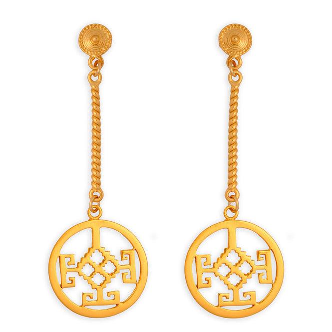 Arete Largo Colgante Martillado Nariño - Blumart