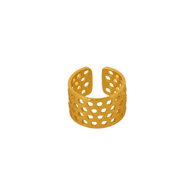 Anillo artesanal dorado