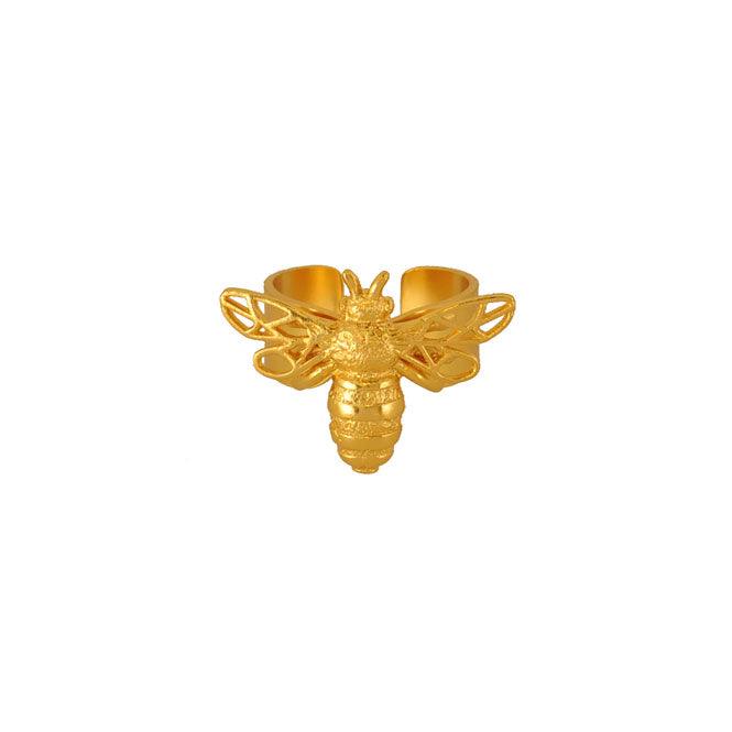 Anillo dorado con diseño de abeja Vuelo de Vida disponible en Blumart. Accesorio elegante inspirado en la naturaleza.