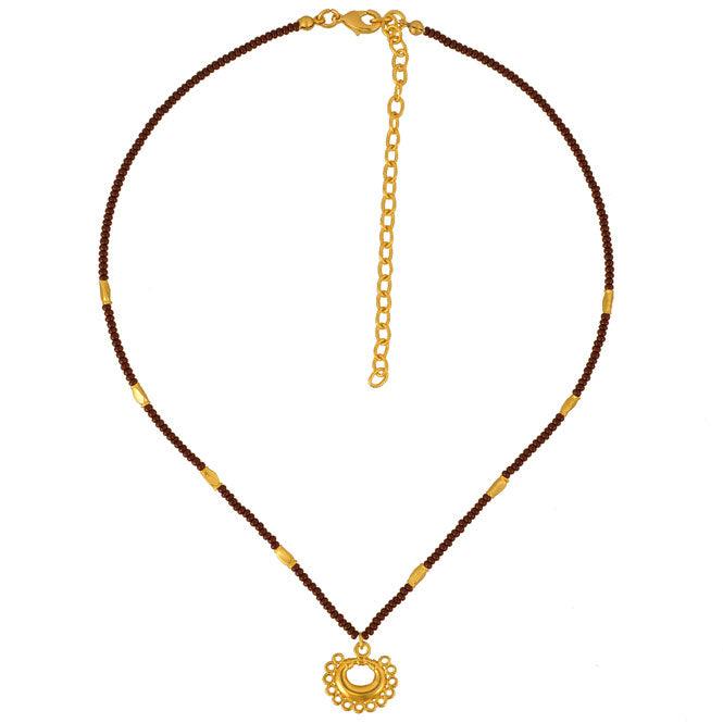 Collar cristal checo mini café y dije nariguera de trece aros Tairona - Blumart
