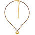 Collar cristal checo mini café y dije nariguera de trece aros Tairona - Blumart