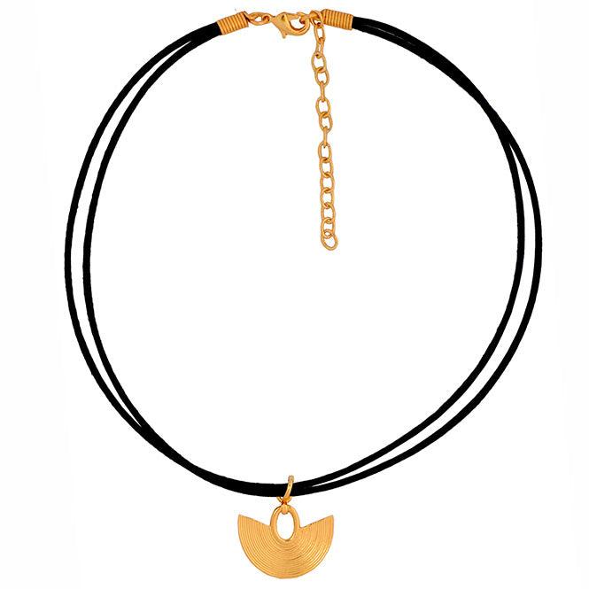 Collar Choker Negro y Dije Pequeño Nariguera Filigrana Lisa Sinú - Blumart