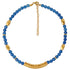 Collar Piedra Semipreciosa Ágata Azul 6mm y Accesorio Precolombino - Blumart