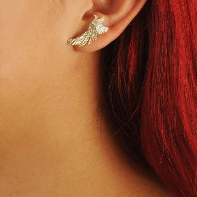 Ear Cuff Y Arete Ave Fénix Resiliencia - Blumart