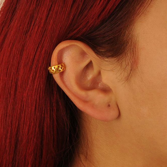 Ear cuff mini panal Vuelo de Vida dorado - Blumart