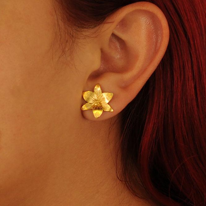 Ear cuff y arete Vuelo de Vida dorado - Blumart