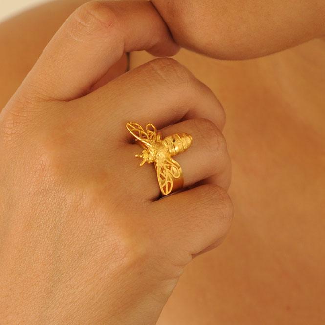 Anillo abeja Vuelo de Vida dorado - Blumart