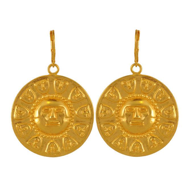 Arete  pectoral de trece caras Nariño - Blumart -Aretes Precolombinos