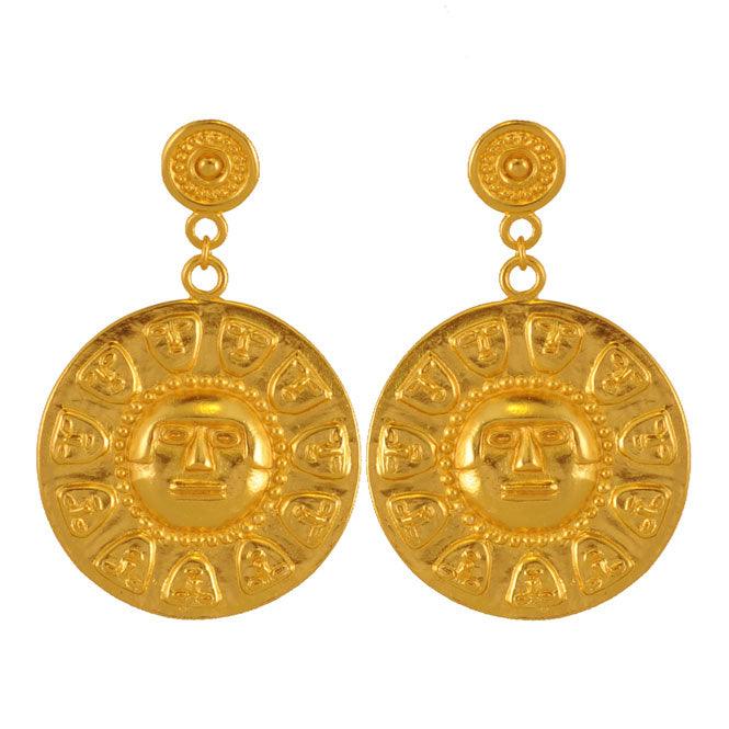 Arete pectoral de trece caras Nariño - Blumart -Aretes Precolombinos