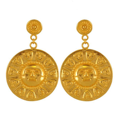 Arete pectoral de trece caras Nariño - Blumart -Aretes Precolombinos