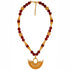 Collar Semipreciosa Cornalina 10mm y Dije Nariguera Alada de Filigrana Sinú - Blumart