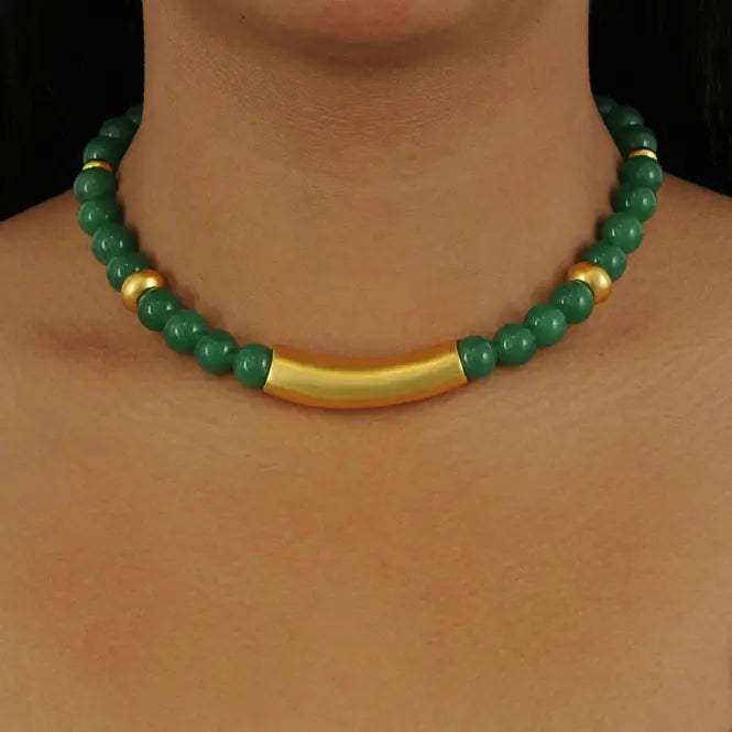 Collar Piedra Semipreciosa Aventurina Verde 10mm