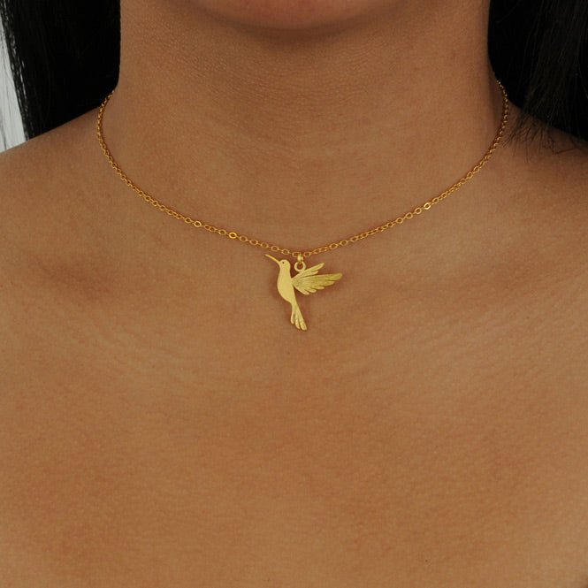 Cadena Colibri Dorado Modelo Alas del Alma