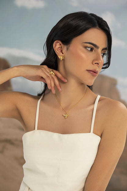 Anillo dorado abeja Vuelo de Vida