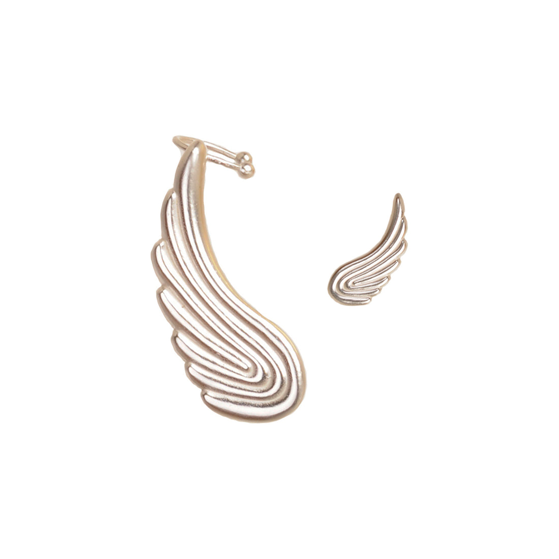 Ear cuff y arete ala Renacer plateada