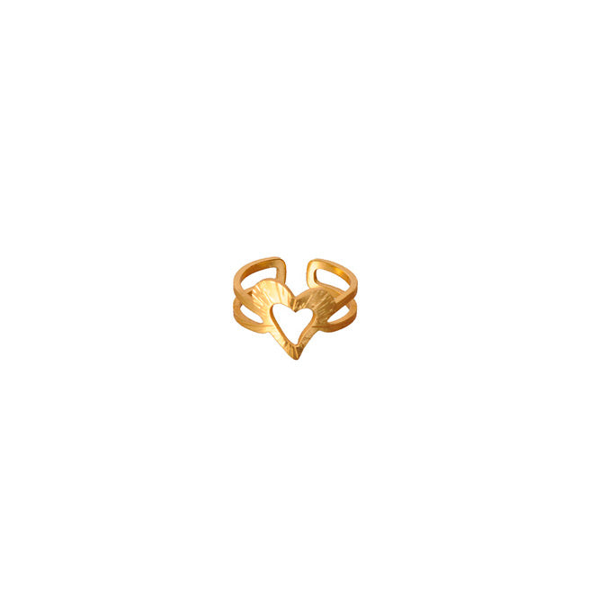 Anillo falange corazón Edén dorado