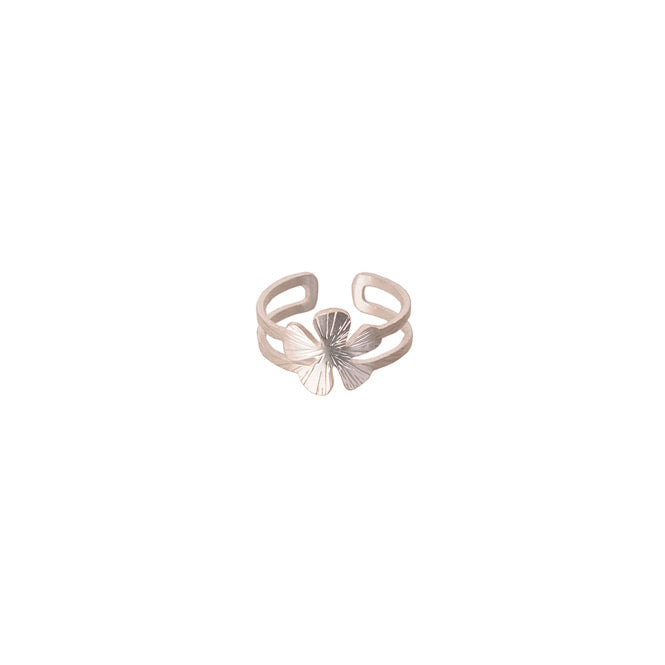 Anillo falange flor Edén plateado