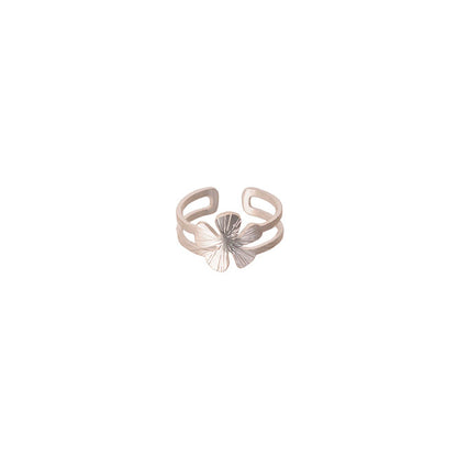 Anillo falange flor Edén plateado