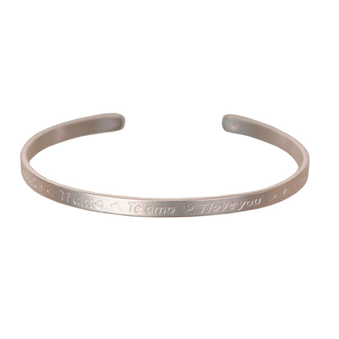 Brazalete plateado Te Amo