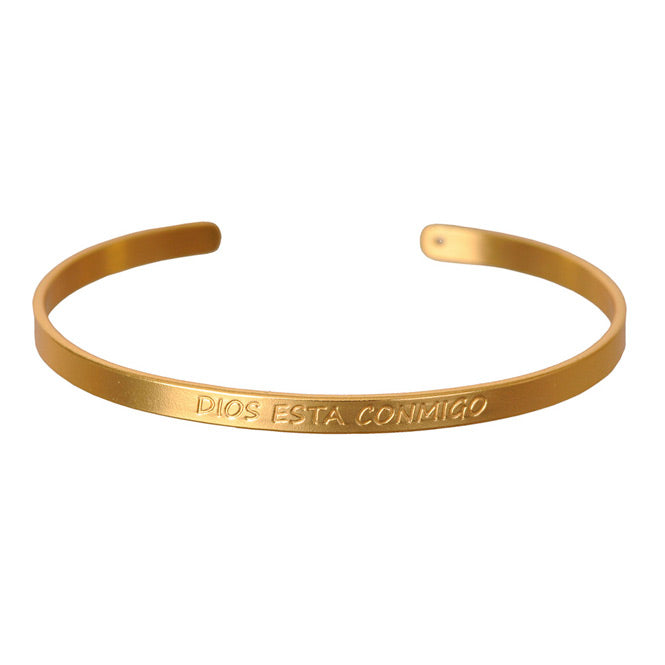 Brazalete dorado Dios está conmigo