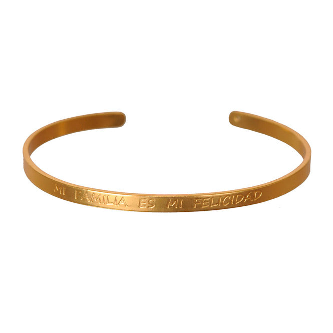 Brazalete dorado Mi Familia es mi felicidad