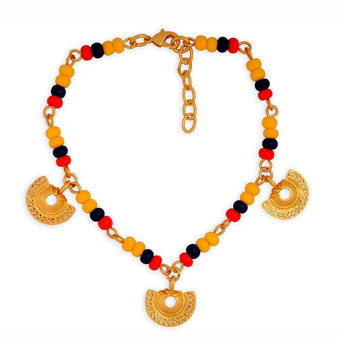 PULSERA COLOMBIA CON 3 DIJES NARIGUERA SEMILUNAR TAIRONA - Blumart