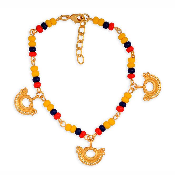 PULSERA COLOMBIA CON 3 DIJES NARIGUERA SERPIENTE DE DOS CABEZAS TAIRONA - Blumart