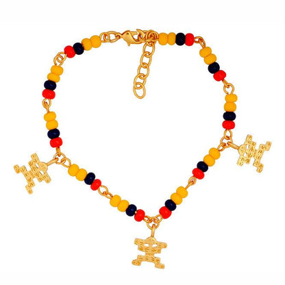 PULSERA COLOMBIA CON 3 DIJES MINI PECTORAL TOLIMA - Blumart