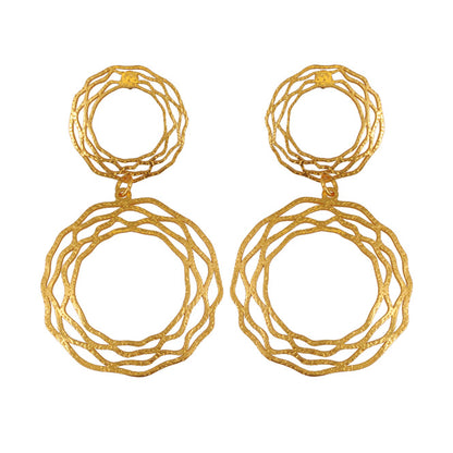 Aretes Nido Doble Alas del Alma bañados en oro, diseño inspirado en el alma