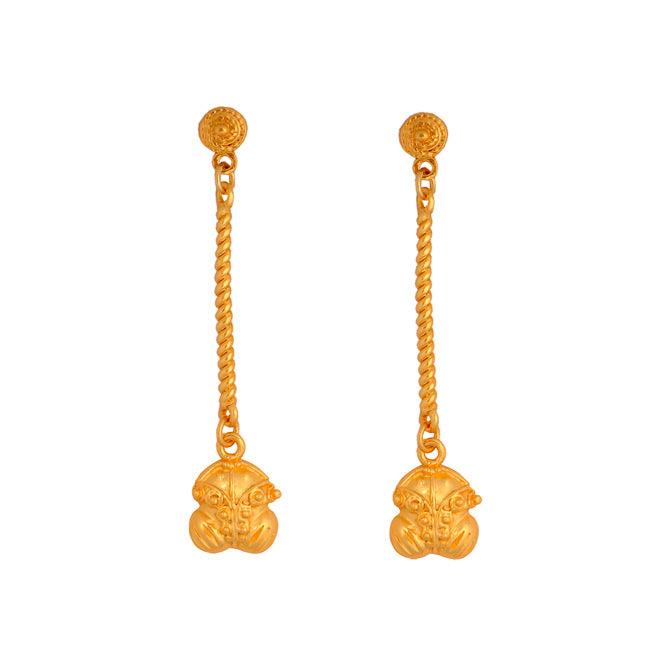 Arete Largo Rana de Bolas Tairona - Blumart