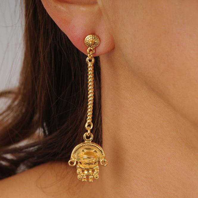 Arete Largo Zoomorfo con Aretes Tairona - Blumart
