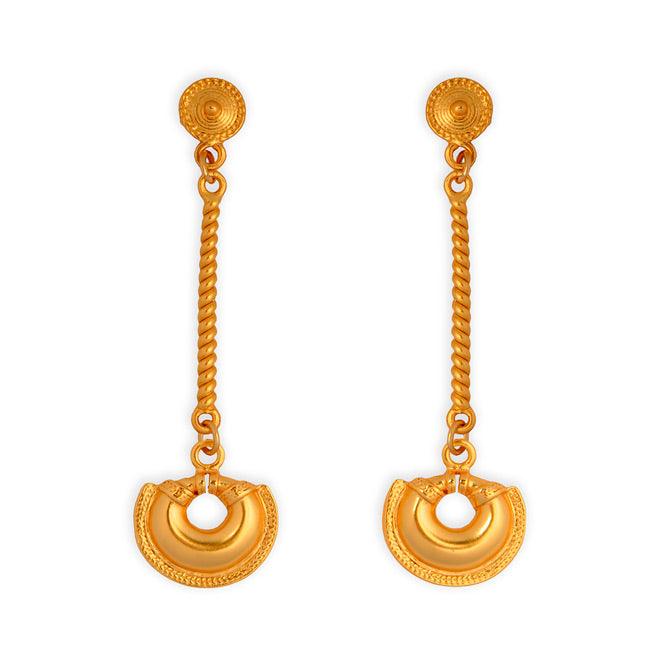 Arete Largo Nariguera de una Trenza Quimbaya - Blumart