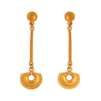 Arete Largo Nariguera de una Trenza Quimbaya - Blumart