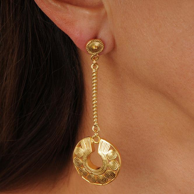Arete Largo Nariguera de Círculos Quimbaya - Blumart